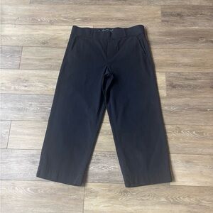 Gloria Vanderbilt Pants Sz 10P Navy Shape Effect High Rise Wide Leg Crop Preppy